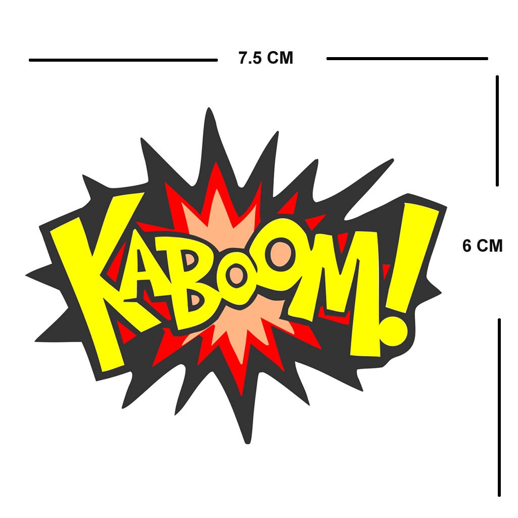 Set of 2 Kaboom Iron on Screen Print Transfers for Fabrics Machine Washable patch