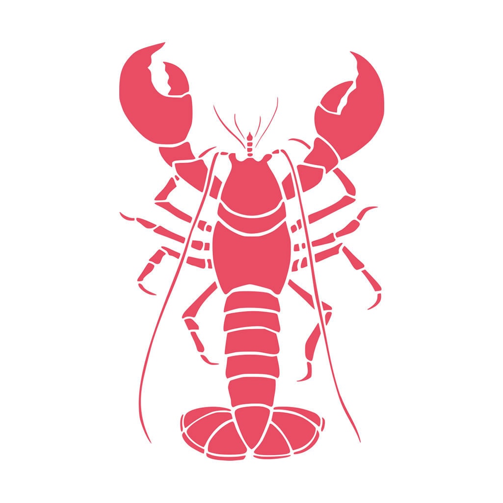 Set of 2 Lobster Crest Iron on Screen Print Transfers for Fabrics Machine Washable love patch