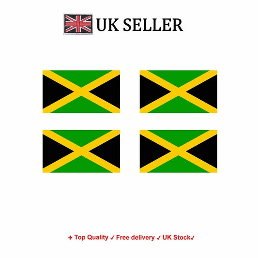 Set of 4 Jamaica Flag Temporary Tattoo Waterproof Lasts 1 week  Jamaican country Flag