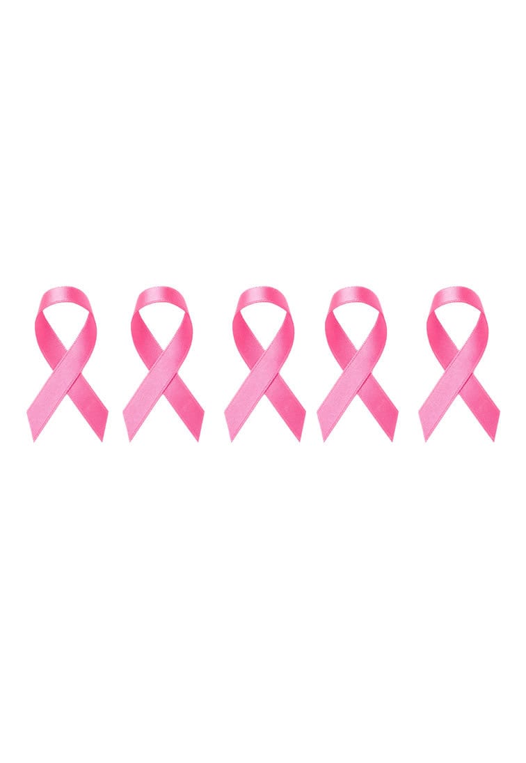 Set of 5 Pink Ribbons Temporary Tattoo Waterproof Cancer awareness