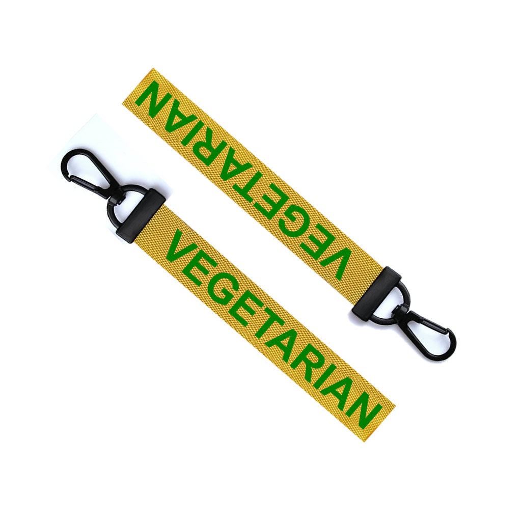 Vegetarian Key Chain Keyring Luggage Tag Zipper Pull Bag Vegan Key Ring