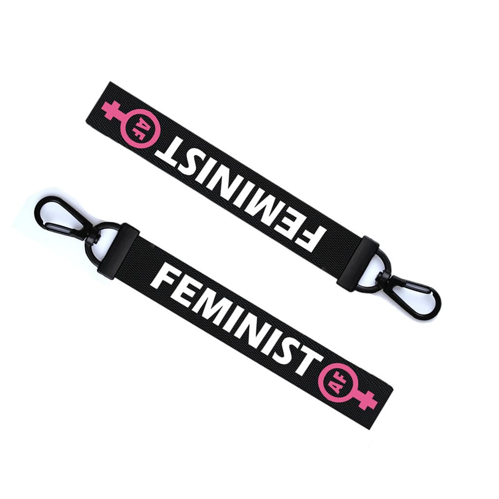 FEMINIST AF Key Chain Keyring Luggage Tag Zipper Pull Bag Feminism Girl power Key Ring