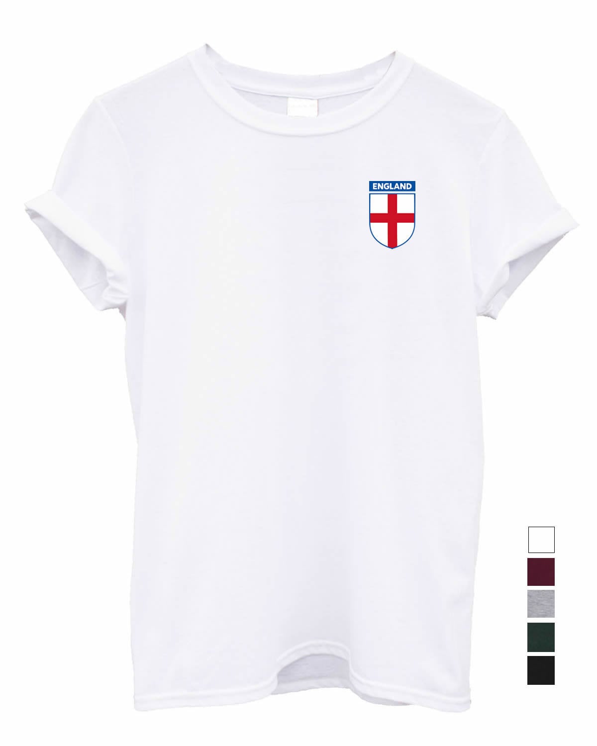 ENGLAND Team Crest Crew neck Tshirt Support your Country football rugby cricket