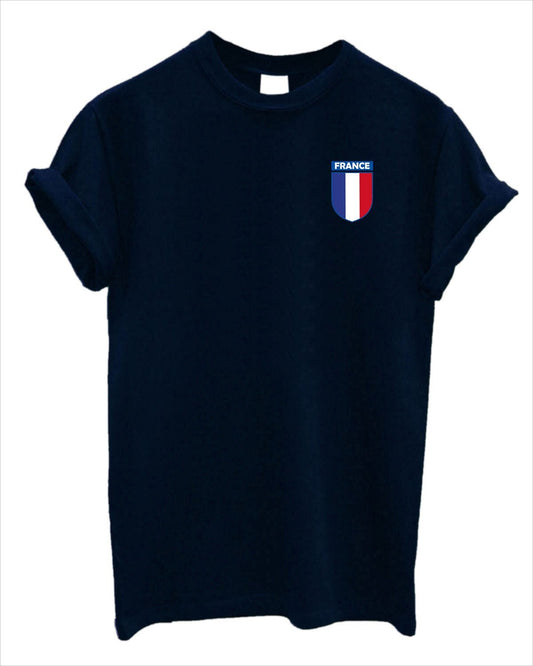 France Team Crest Crew neck Unisex Tshirt Support your Country football rugby cricket French