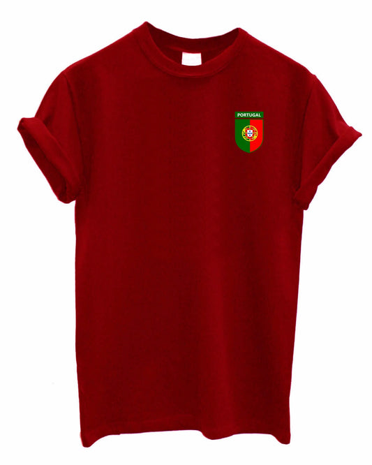 Portugal Team Crest Unisex Crew neck Tshirt Support your Country football rugby cricket Portuguese