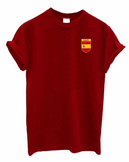 Spain Team Crest Unisex Crew neck Tshirt Support your Country football rugby cricket Spanish