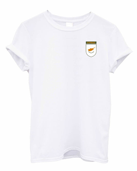 Cyprus Team Crest Crew neck Tshirt Support your Country football rugby cricket Cypriot