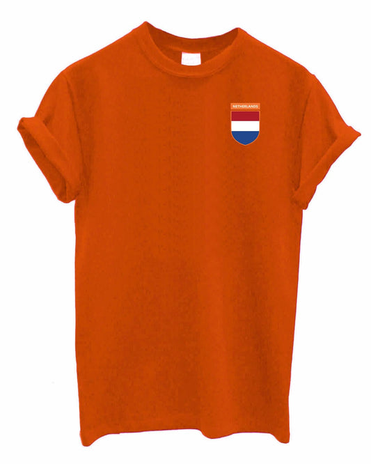 The Netherlands Team Crest Unisex Crew neck Tshirt Support your Country Holland football rugby cricket Dutch