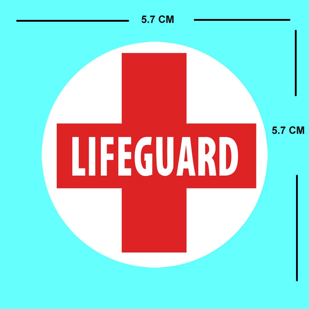 Set of 2 x Life Guard Iron on Screen Print badge for fabric Machine Washable patch