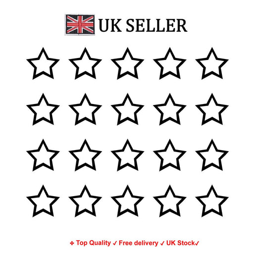 Set of 10 x Stars Temporary Tattoo Waterproof black cut out Star