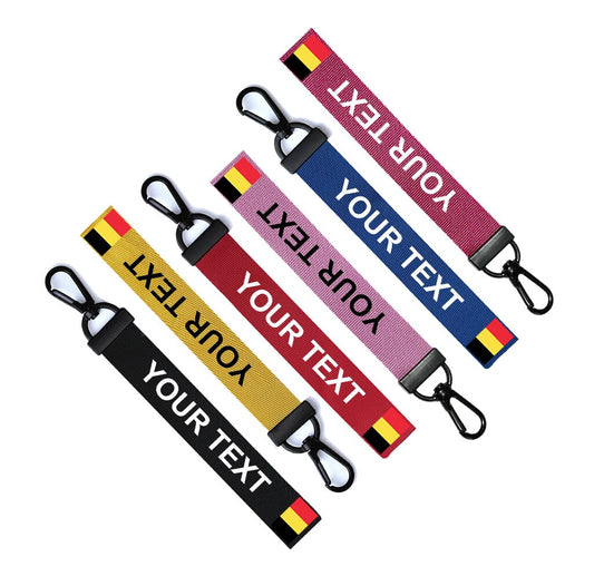 Personalised Belgium Flag Key Chain Keyring Luggage Tag Zipper Pull Bag Ring Key Ring Belgian