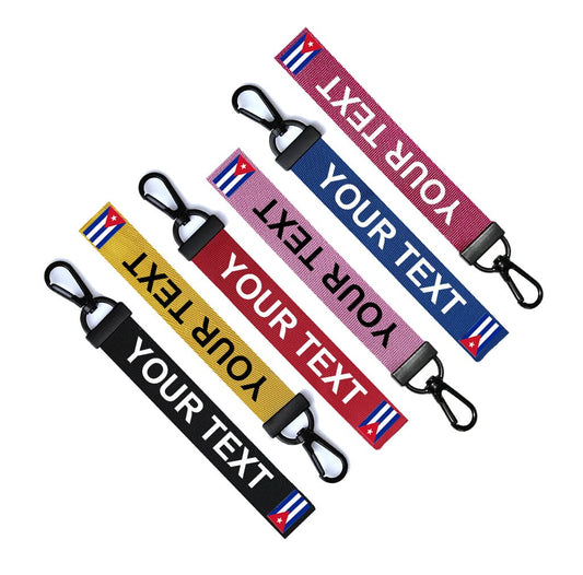 Personalised Cuban Flag Key Chain Keyring Luggage Tag Zipper Pull Bag Ring Key Ring Cuba