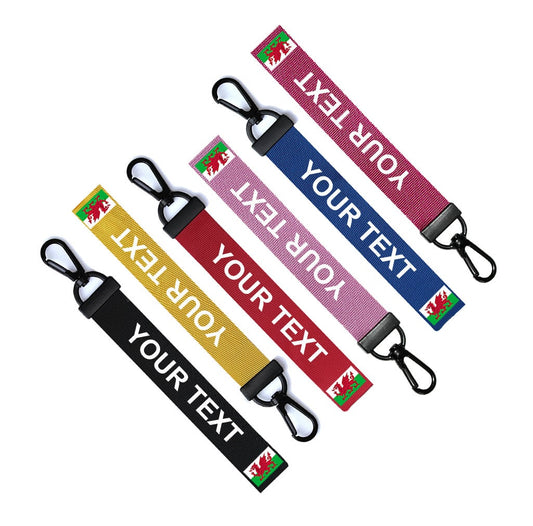 Personalised Welsh Flag Key Chain Tag