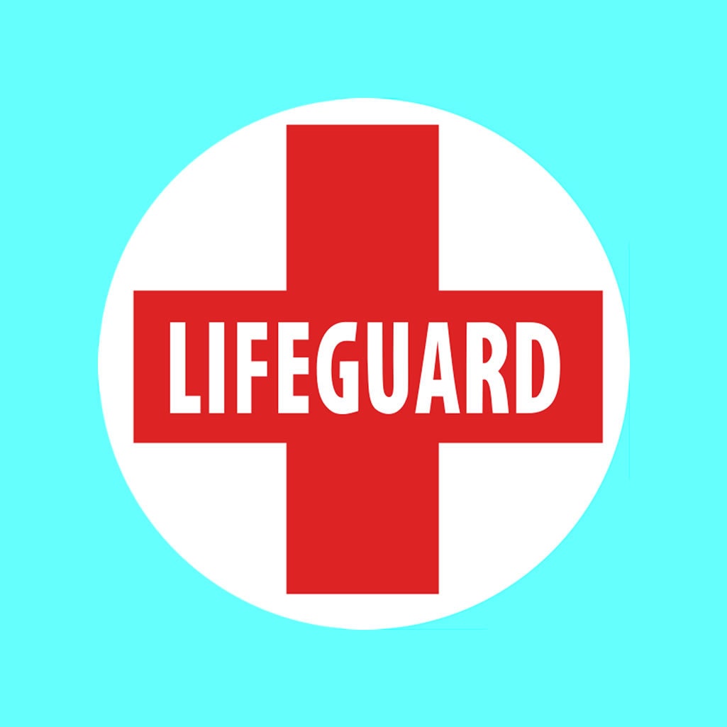 Set of 2 x Life Guard Iron on Screen Print badge for fabric Machine Washable patch