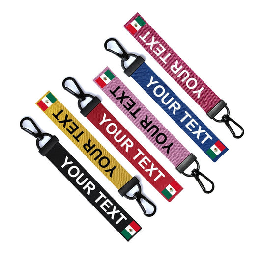 Personalised Mexican Flag Key Chain Keyring Luggage Tag Zipper Pull Bag Ring Key Ring Mexico