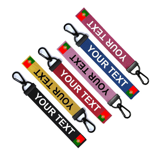 Personalised Portuguese Flag Key Chain Keyring Luggage Tag Zipper Pull Bag Ring Key Ring Portugal