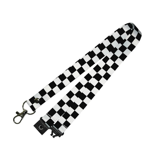 Chequered flag Lanyard - neck strap, ID holder Safety breakaway clip Racing