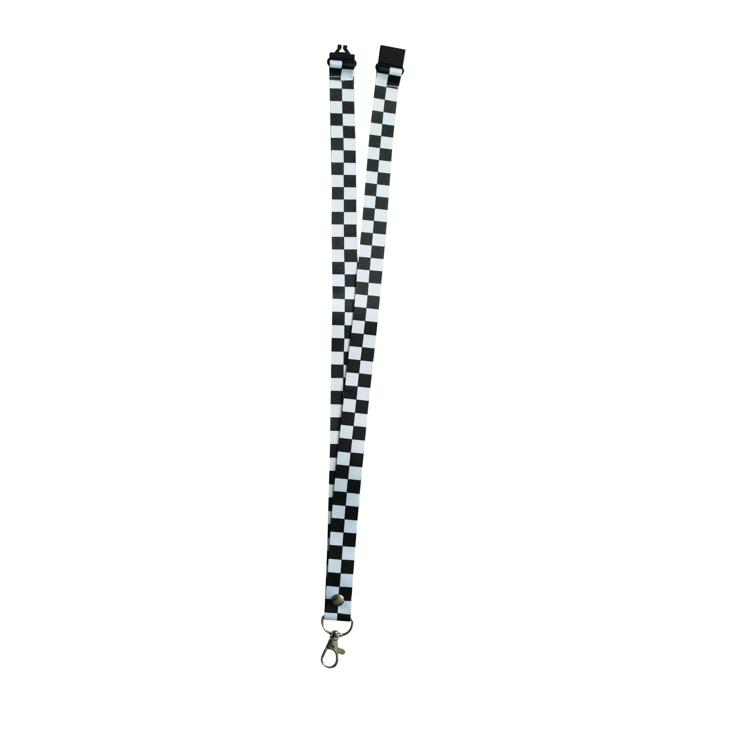 Chequered flag Lanyard - neck strap, ID holder Safety breakaway clip Racing