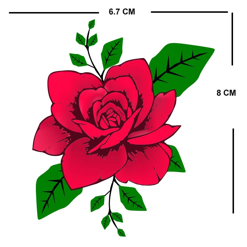 Set of 2 Roses IRON ON Screen Print Transfers for Fabrics Machine Washable Rose patch