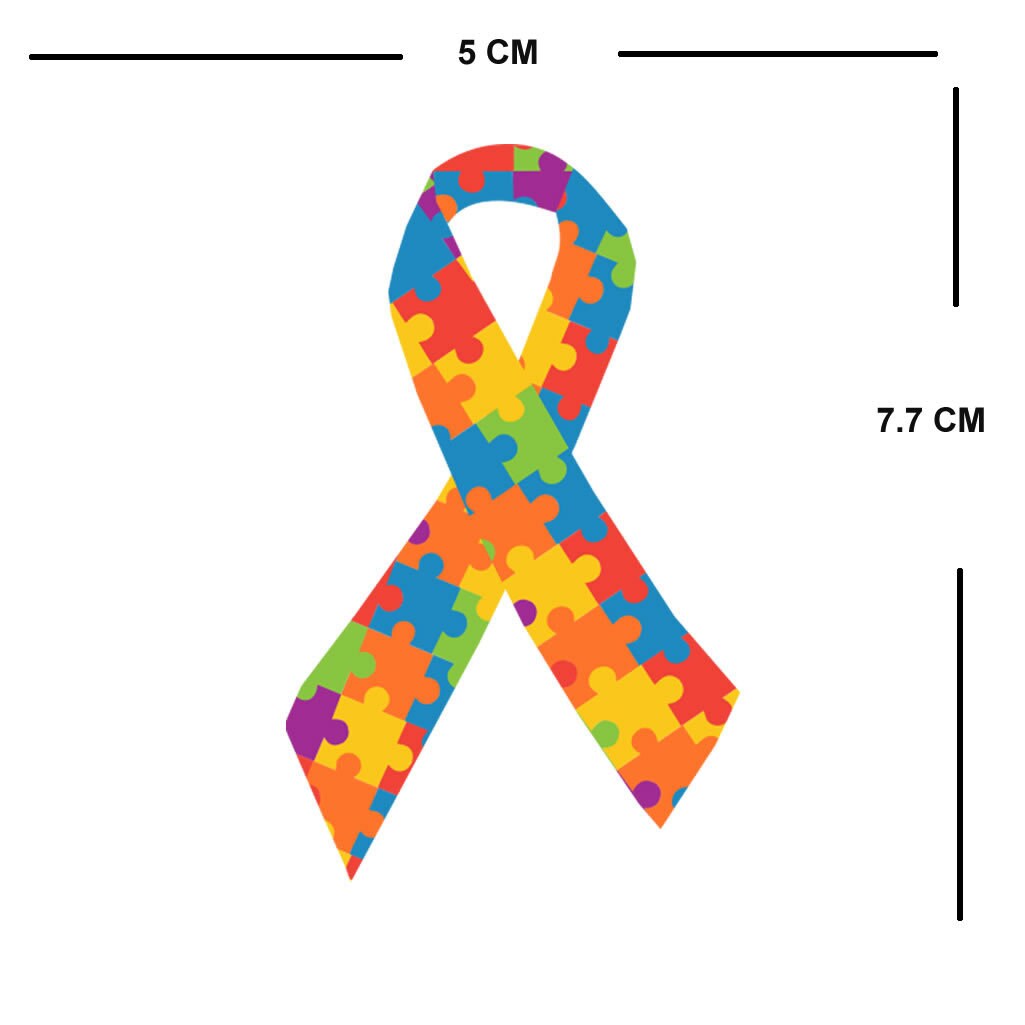 Set of 2 Autism Awareness IRON ON Screen Print Transfers for Fabrics Machine Washable Jigsaw Ribbon patch