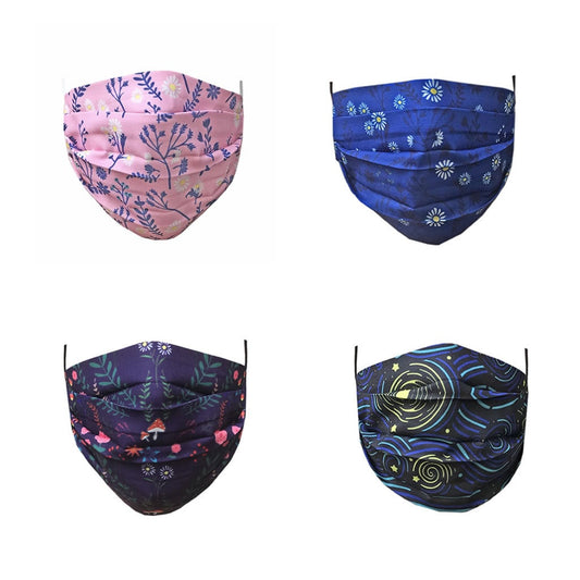 Floral Face Mask Protective Covering Washable Reusable Flower, Starry Night Breathable Cover