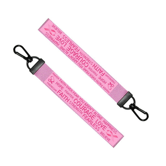 Cancer awareness Key Chain Keyring Luggage Tag Zipper Pull Bag Hope pink ribbon faith Key Ring