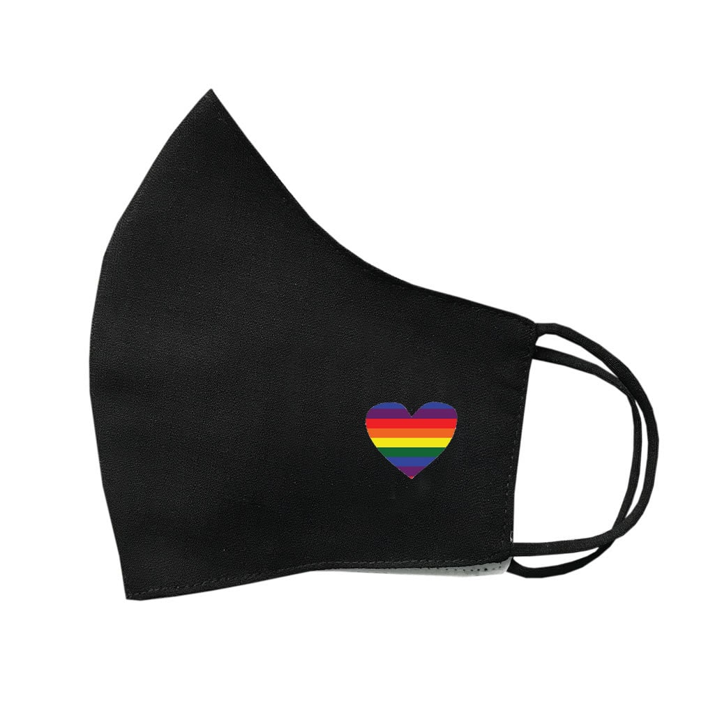 Rainbow Heart Face Mask Protective Covering Washable Reusable Breathable Cover Pride