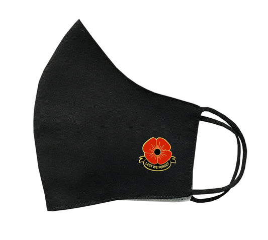 Poppy Face Mask Protective Covering Washable Reusable Breathable Remembrance Day Lest We Forget