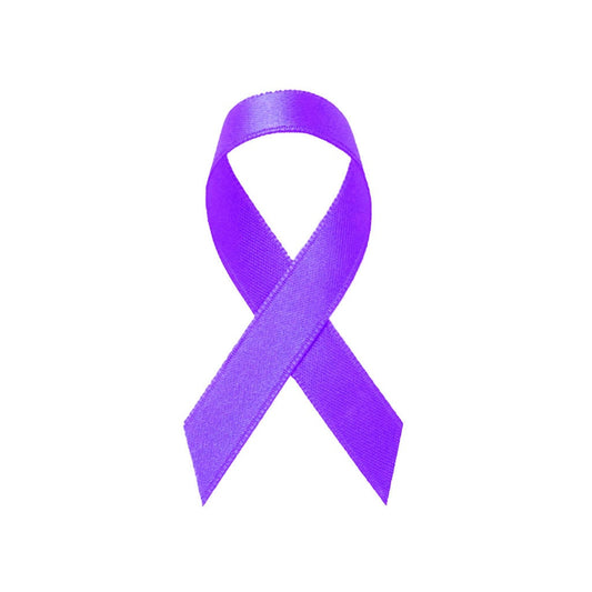 Set of 2 Purple Ribbon DIY Iron on Screen print Patch for fabric pancreatic domestic violence awareness transfer Machine Washable hope