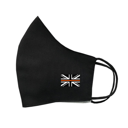 UK Thin Orange Line Flag Face Mask Protective Covering Washable Reusable Breathable Front line first responders Union Jack