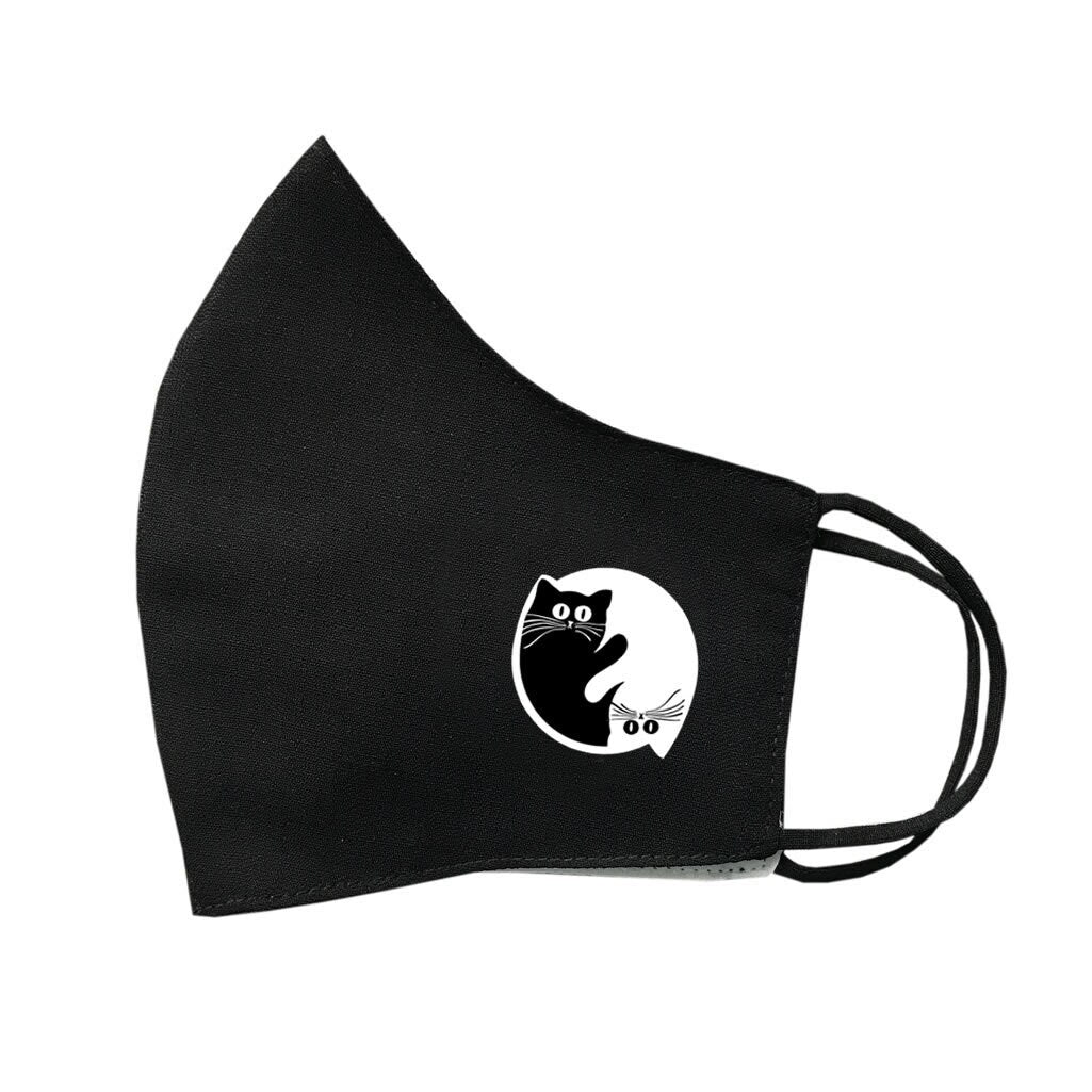 Cat Ying Yang Mask Protective Covering Washable Reusable Breathable Feline lover