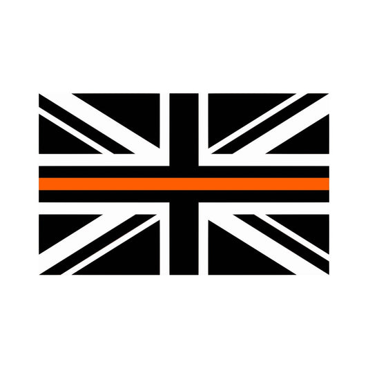 Set of 2 x Thin Orange Line Flag Iron on Screen Print Transfers for Fabrics Machine Washable search and rescue Flag patch