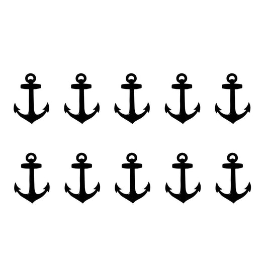 Set of 10 Anchor Iron on Screen Print Transfer for Fabrics Sailor commander Anchor Machine Washable patch