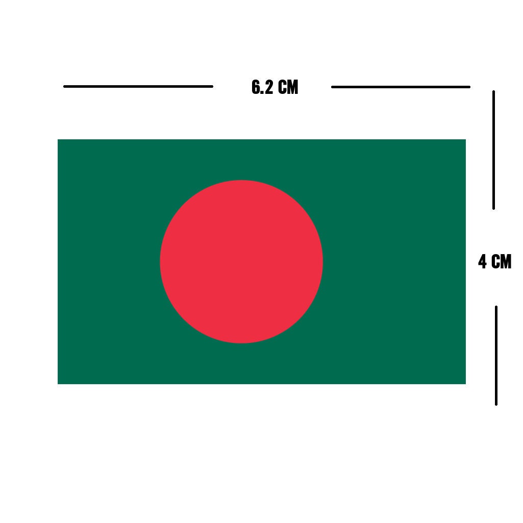 Set of 2 Bangladesh Flag Iron on Screen Print Transfers for Fabrics Machine Washable Bangladeshi Flag patch