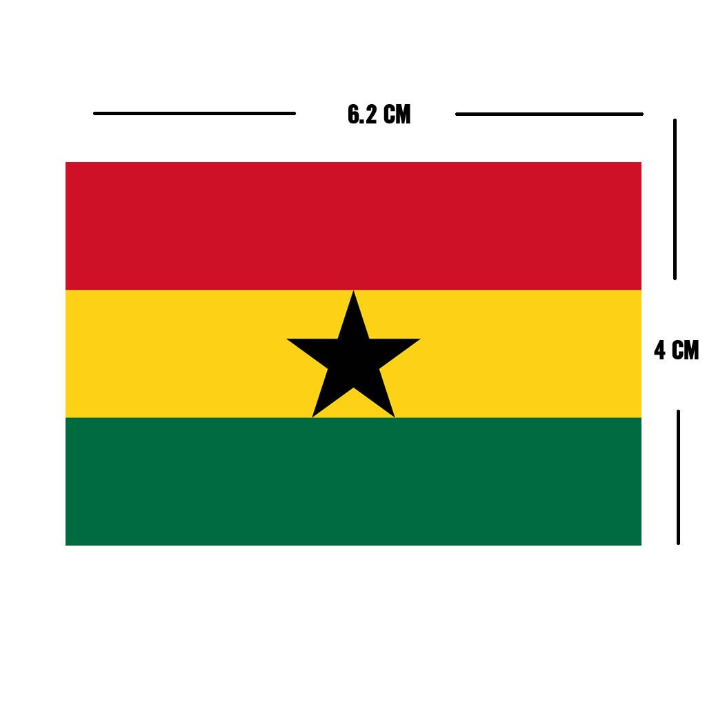 Set of 2 Ghana Flag Iron on Screen Print Transfers for Fabrics Machine Washable Ghanaian Flag patch