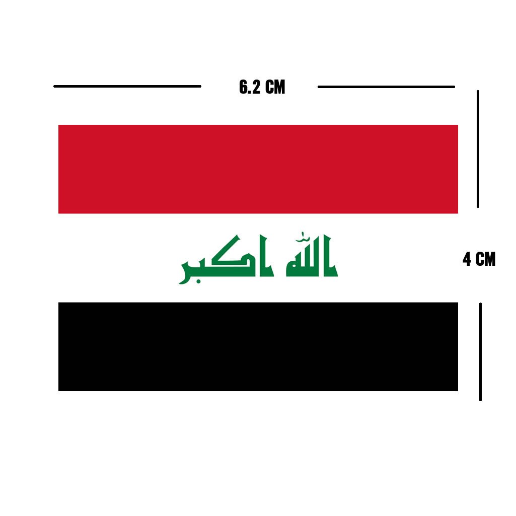 Set of 2 Iraq Flag Iron on Screen Print Transfers for Fabrics Machine Washable Iraqi Flag patch