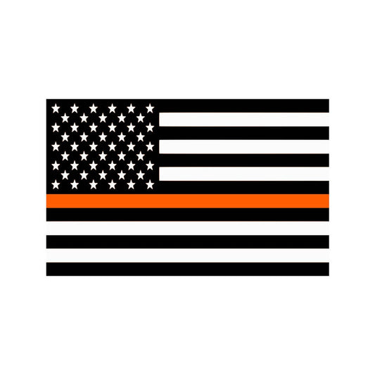 Set of 2 x Thin Orange Line USA Flag Iron on Screen Print Transfers for Fabrics Machine Washable patch