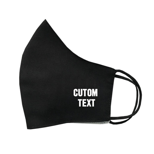 Personalised/ Custom Black Cotton Face Mask Protective Covering Washable Reusable Breathable cover