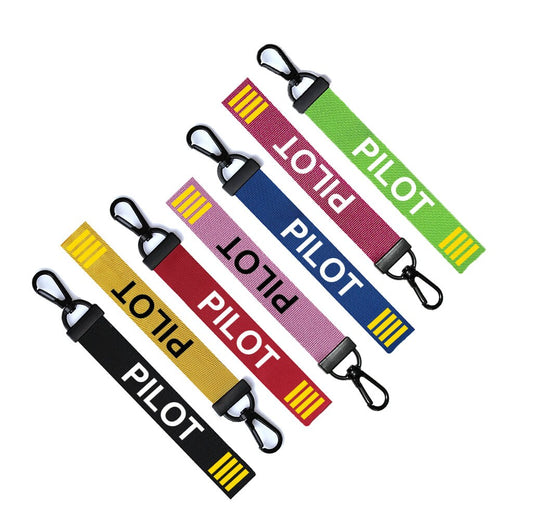 Pilot Key Chain Key ring Luggage Text Tag Zipper Pull head Flight Crew Captain