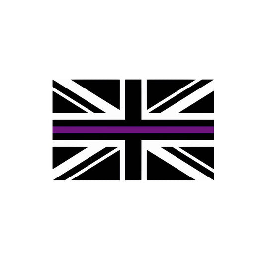 Set of 2 x Thin Purple Line UK Iron on Screen Print for fabric Machine Washable First Responders