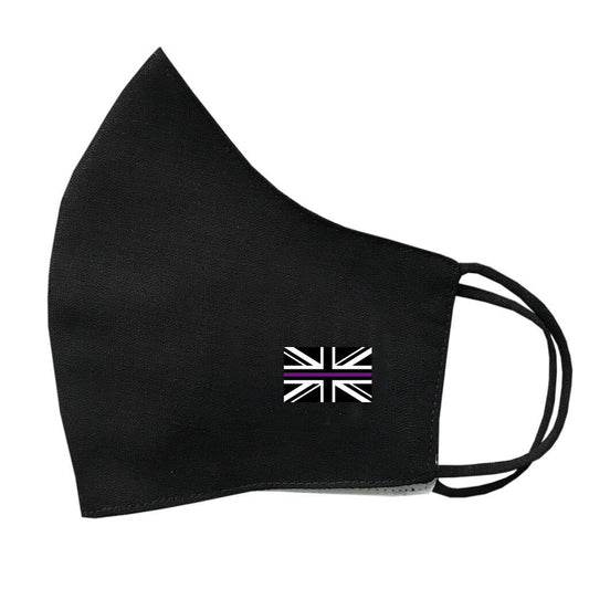 UK Thin Purple Line Flag Face Mask Protective Covering Washable Reusable Breathable Front line first responders Union Jack