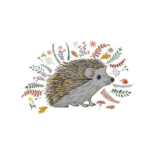 hedgehog Iron on Screen Print Transfers for Fabrics Machine Washable patch