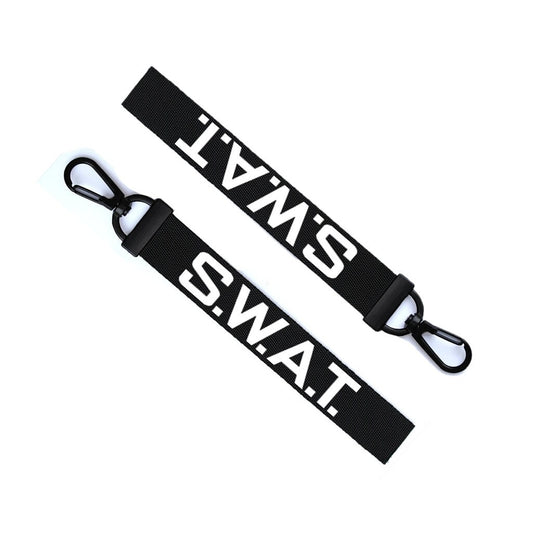 Swat Key tag Luggage Tag Zipper Pull Keychain Bag Team Keyring Black