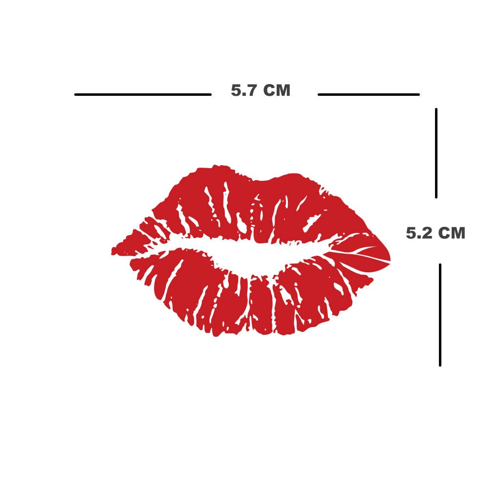 Set of 2 X Red Lips TEMPORARY TATTOO Love Kiss mark Valentines day