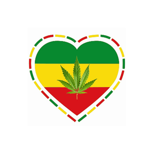 One Love Rasta Flag Weed Iron on DIY Screen Print Transfer patch for fabric