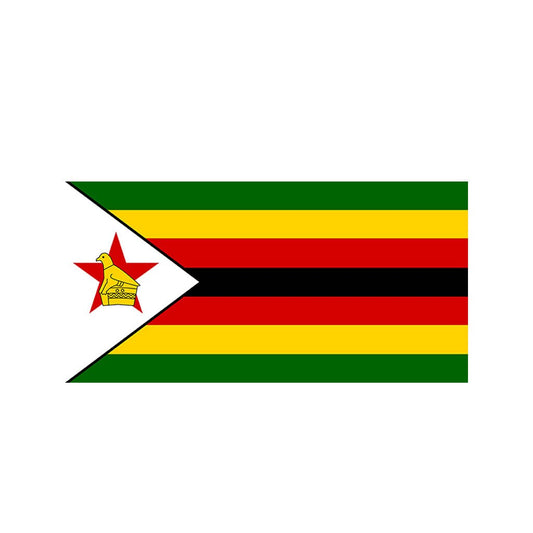 Set of 2 x Zimbabwe flag Iron on Screen Print for fabric Machine Washable Transfer Zimbabwean