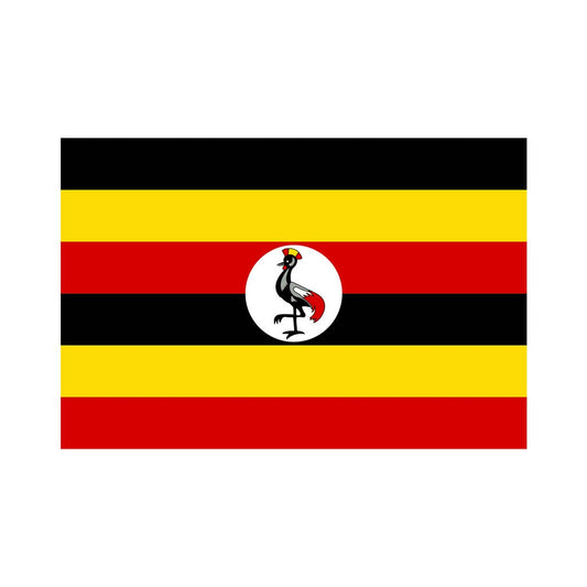 Set of 2 x Uganda Flag Iron on Screen Print for fabric Machine Washable Transfer Ugandan Flag