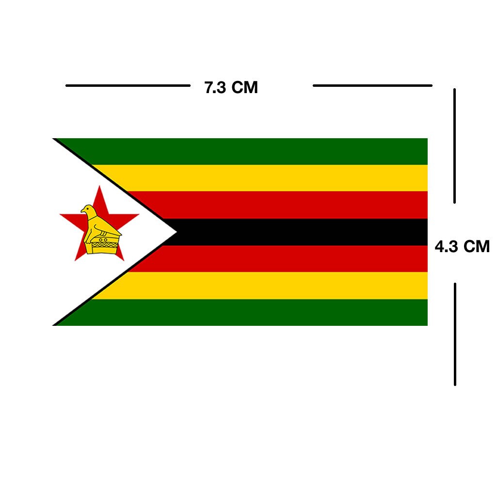 Set of 2 x Zimbabwe flag Iron on Screen Print for fabric Machine Washable Transfer Zimbabwean