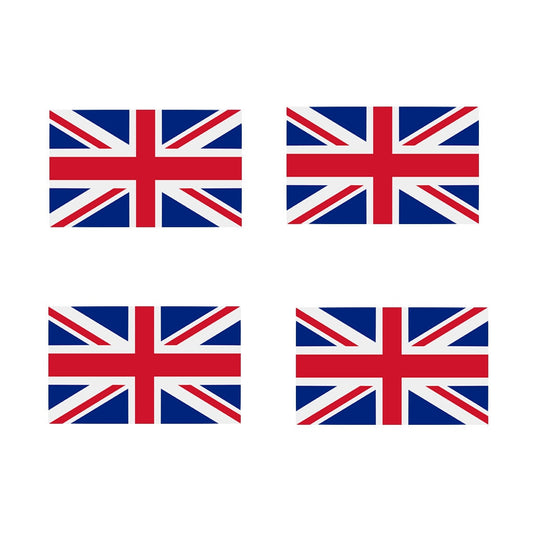 Set of 4 X GREAT BRITAIN Flag Iron on Screen Print Transfers for Fabrics Machine Washable British Union Jack patch