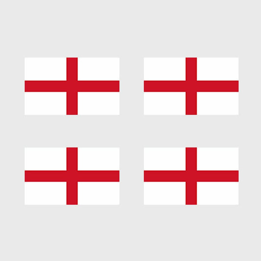 Set of 4 x England Flag Iron on Screen Print Transfers for Fabrics Machine Washable English Flag patch